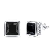 wholesale 925 Sterling Silver Black Onyx Zircon Celtic Viking Stud Earrings Hypoallergenic Punk Gothic Jewelry for Women Men-black zircon-black zircon