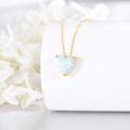 wholesale 14K Gold White Opal Heart Evil Eye Hamsa Hand Pendant Necklace-0-4