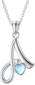 wholesale 925 Sterling Silver & Moonstone Letter A Necklace, Initial Pendant, 18-20in, Gift for Her-0-0