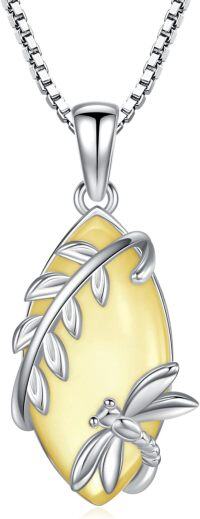 wholesale 925 Sterling Silver Birthstone Dragonfly Pendant Necklace for Women-Nov