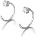 wholesale 925 Sterling Silver Plated Small Round Crystal Open Back Huggie Hoops for Girls-0-0