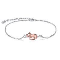wholesale 925 Sterling Silver Fox Charm Bracelet-fox
