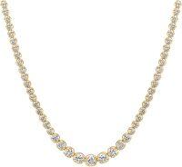 wholesale 18K Gold Plated 925 Sterling Silver Moissanite Tennis Necklace-16 Inch