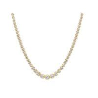 wholesale 925 Sterling Silver Gold Plated Cubic Zirconia Graduated Tennis Necklace For Women-16 Inch