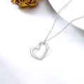 wholesale Metal 58.5% Pure 14K Real Gold Nickel-Free White/Yellow Gold Dainty Open Heart Pendant Necklace 15mm 12mm 18 2.0g Gift for Women-0-2