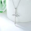 wholesale 925 Sterling Silver Infinity Design Cubic Zirconia Cross Pendant Necklace for Women-0-2