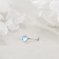wholesale 925 Sterling Silver L-Shaped Nose Stud with Opal Stone for Women Men Nostril Piercing Jewelry-0-3