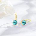 wholesale 14K Gold & Turquoise Dangling Earrings, Minimalist Elegant Gift for Women-0-2