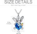 wholesale Sterling Silver Stone Elephant Urn Necklace for Ashes Memorial Jewelry Gift-0-9