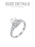 TOUPOP Sterling Silver D Color VVS1 Moissanite Engagement Wedding Ring-0-3