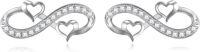 wholesale 925 Sterling Silver Infinity Heart & Angel Wings Stud Earrings for Women - Christian  Ideas-Infinity