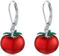 wholesale 925 Sterling Silver Metal Tomato Dangle Earrings - Christmas Gift Ideas for Women-0-0
