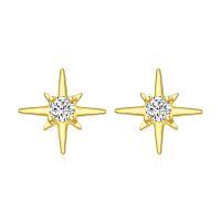 wholesale Gold 14k Solid Gold Moissanite 7mm Star Stud Earrings for Women-Gold-style 3