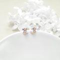 wholesale 925 Sterling Silver Rose Gold Fox Stud Earrings - Cute Lucky  for Women & Girls-0-2