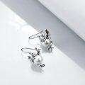 wholesale 925 Sterling Silver Pearl Dragon Earrings with Wings and Tail Design - Vintage Style Drop Jewelry for Women-0-3