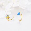 wholesale Gold 14K Gold Blue Opal Triangle Stud Earrings Minimalist s for Her-0-1