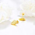 wholesale 10K Gold Twist Croissant Stud Earrings - 10K Gold Minimalist Earings Gifts for Her-0-3