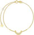 wholesale 14K Gold Crescent Moon Natural Diamond Anklet for Women (0-1 ct)-0-0