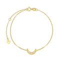 wholesale 14k Yellow Gold Moissanite Crescent Moon Dainty Chain Anklet-0-0