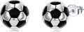 wholesale 925 Sterling Silver Soccer Ball Stud Earrings Sporty Fashion s for Women and Girls-0-0