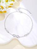 wholesale TOUPOP Infinity Anklet For Women 925 Sterling Silver Adjustable Foot Anklet Bracelet Endless Love Ankle Jewelry Christmas Birthday Gifts For Her Mom Sister -0-4