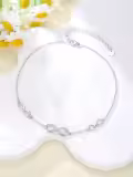 TOUPOP 925 Sterling Silver Infinity Anklet Adjustable Ankle Bracelet Gift for Women-0-4