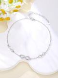 TOUPOP 925 Sterling Silver Infinity Anklet Adjustable Ankle Bracelet Gift for Women-0-4