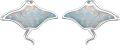 wholesale 925 Sterling Silver Manta Ray Shape Hypoallergenic Opal Stud Earrings for Sensitive Ears-0-0