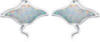 wholesale 925 Sterling Silver Manta Ray Shape Hypoallergenic Opal Stud Earrings for Sensitive Ears-Stingray