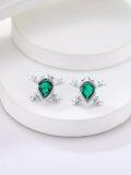 wholesale 925 Sterling Silver Emerald Frog Stud Earrings for Women, 12mm Hypoallergenic Jewelry Gift-0-4