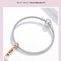 wholesale 925 Sterling Silver Rose Gold Name Bar Charm Bracelet-0-1