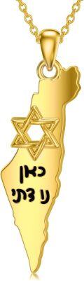wholesale S925 Sterling Silver Map Necklace Star of David Map Pendant Necklace Jewish Jewelry Birthday Gifts for Women Men-0-0