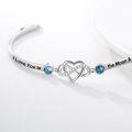 wholesale 925 Sterling Silver Love You to the Moon & Back Adjustable Infinity Heart Bracelet for Women-0-2