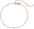 wholesale 14K White Gold Freshwater Pearl Anklet for Women Elegant Beach Foot Chain Gift-0-6