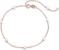 wholesale 14K White Gold Freshwater Pearl Anklet for Women Elegant Beach Foot Chain Gift-Rose Gold