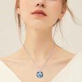wholesale 925 Sterling Silver Sea Turtle Starfish Blue Opal Crystal Urn Memorial Pendant Necklace-0-1