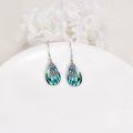 wholesale 925 Sterling Silver Teardrop Abalone Butterfly Tree of Life Dangle Earrings for Women-0-4