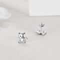 wholesale 925 Sterling Silver Cute Cat Stud Earrings - Kawaii Kitty  for Girls and Women-0-2