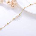 wholesale 14k Solid Gold Dainty Pearl/Leaf Bracelet for Women Anniversary  for Wife/Mom 8.1inch-0-2
