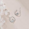 wholesale 925 Sterling Silver Dinosaur Hoop Earrings - Cute Animal  for Women and Girls-0-3