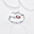 wholesale 925 Sterling Silver Garnet Birthstone Ring - Adjustable Size 7-9, Hypoallergenic, Gift for Women, Mom, Sister, Valentine's Day-0-1