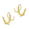 wholesale 925 Sterling Silver Twisted Hoop Earrings Wholesale Gold Plated-0-0