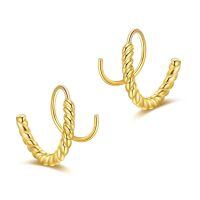 wholesale 925 Sterling Silver Twisted Hoop Earrings Wholesale Gold Plated-14k Twist Hoops