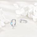 wholesale 925 Sterling Silver Heart-Shaped Celtic Knot Huggie Hoop Earrings with Blue Moonstone and White Opal Accents-0-1