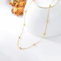 wholesale 14K Gold Beaded Chain Necklace with 3MM Balls for Women - Adjustable Length (16-20 Inches)-0-3