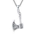 wholesale 925 Sterling Silver Norse Axe Pendant with Valknut and Runes - Viking Jewelry for Men Women -0-0