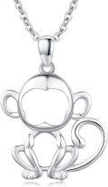 wholesale 925 Sterling Silver Monkey Pendant Necklace - Adorable s for Women & Girls-0-0