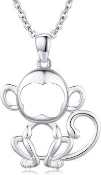 wholesale 925 Sterling Silver Monkey Pendant Necklace - Adorable s for Women & Girls-Monkey Necklace