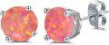 wholesale 925 Sterling Silver Green Fire Opal Round Stud Earrings - Multiple Sizes & Colors for Women Men Gifts-0-3