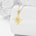 wholesale 14K Gold Moissanite Star Necklace - Sparkling North Star Pendant, 16-18 Chain, Gift for Women-0-2